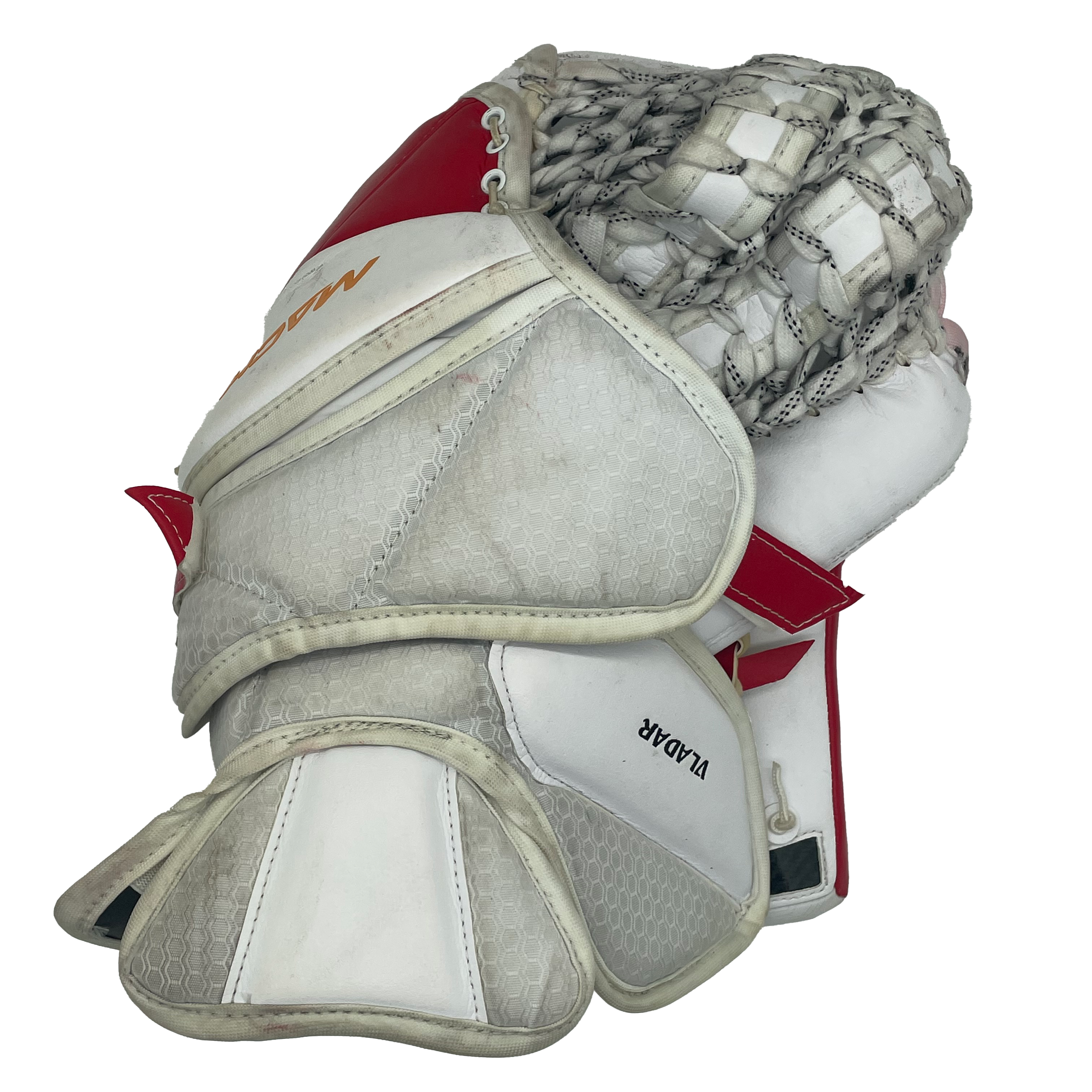 Bauer Supreme Mach - Gant de gardien Pro Stock d'occasion - Dan Vladar (blanc/rouge)